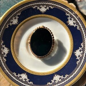 Vintage Black Onyx Pendant Brooch